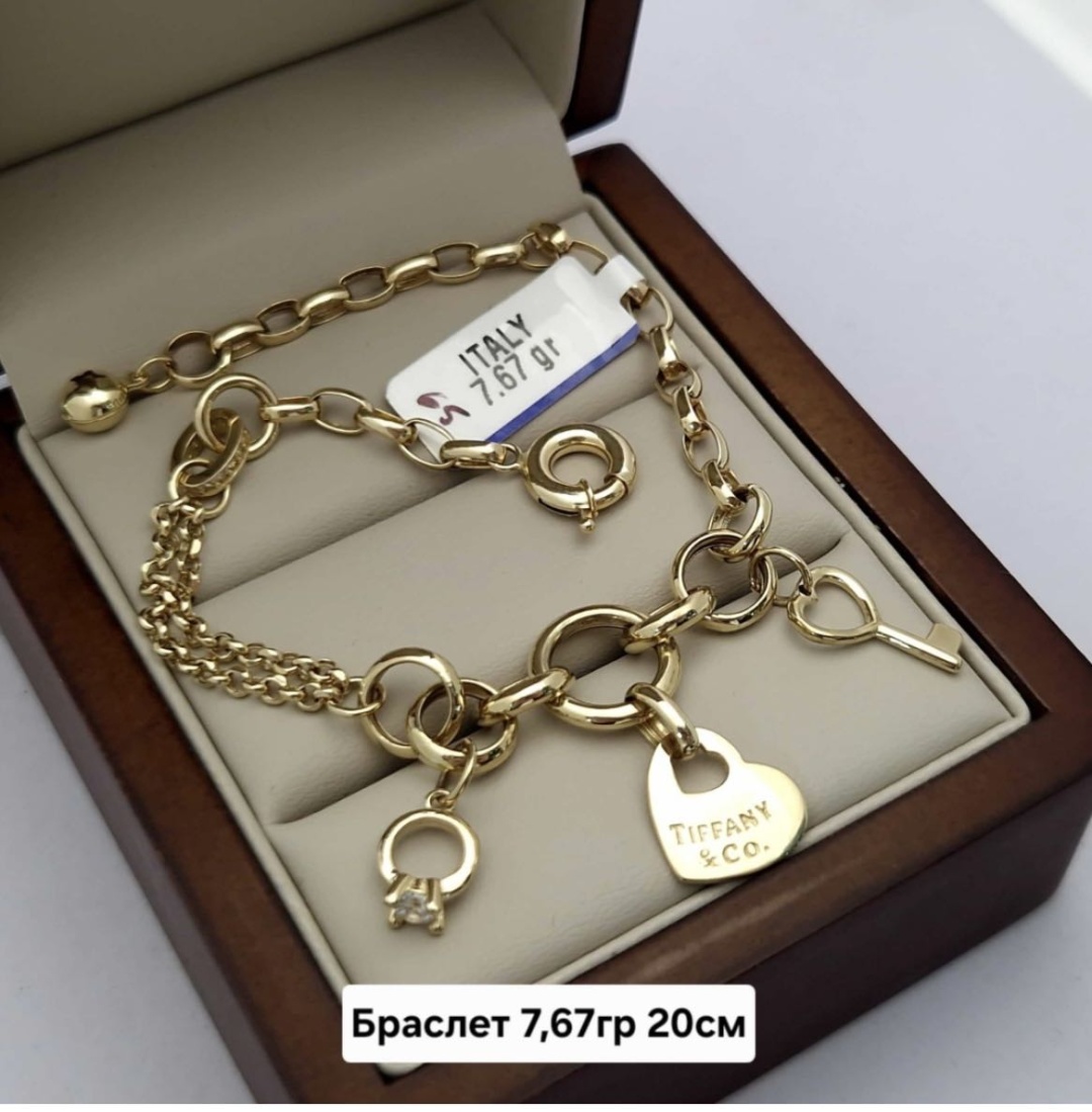 BARYS GOLD 221685241 длина 20 см, вес 7.67 г золото, плетение отсутствует