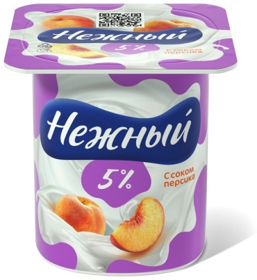 Йогурт Нежный Сливочный персик 5% 100 г