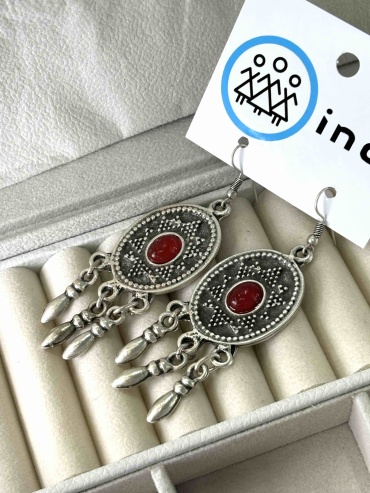 Серьги Inci мельхиор, пластик