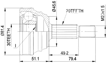 PATRON шрус PCV 1034