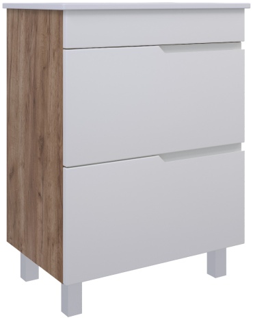 Тумба с раковиной AVK A4 ТР 2Я 800 К, 80x85x45 см, белый