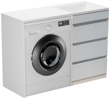 Тумба с раковиной 1Marka Тумба Монако Волна 120 правый 3 в.я, 120x87x48 см, белый