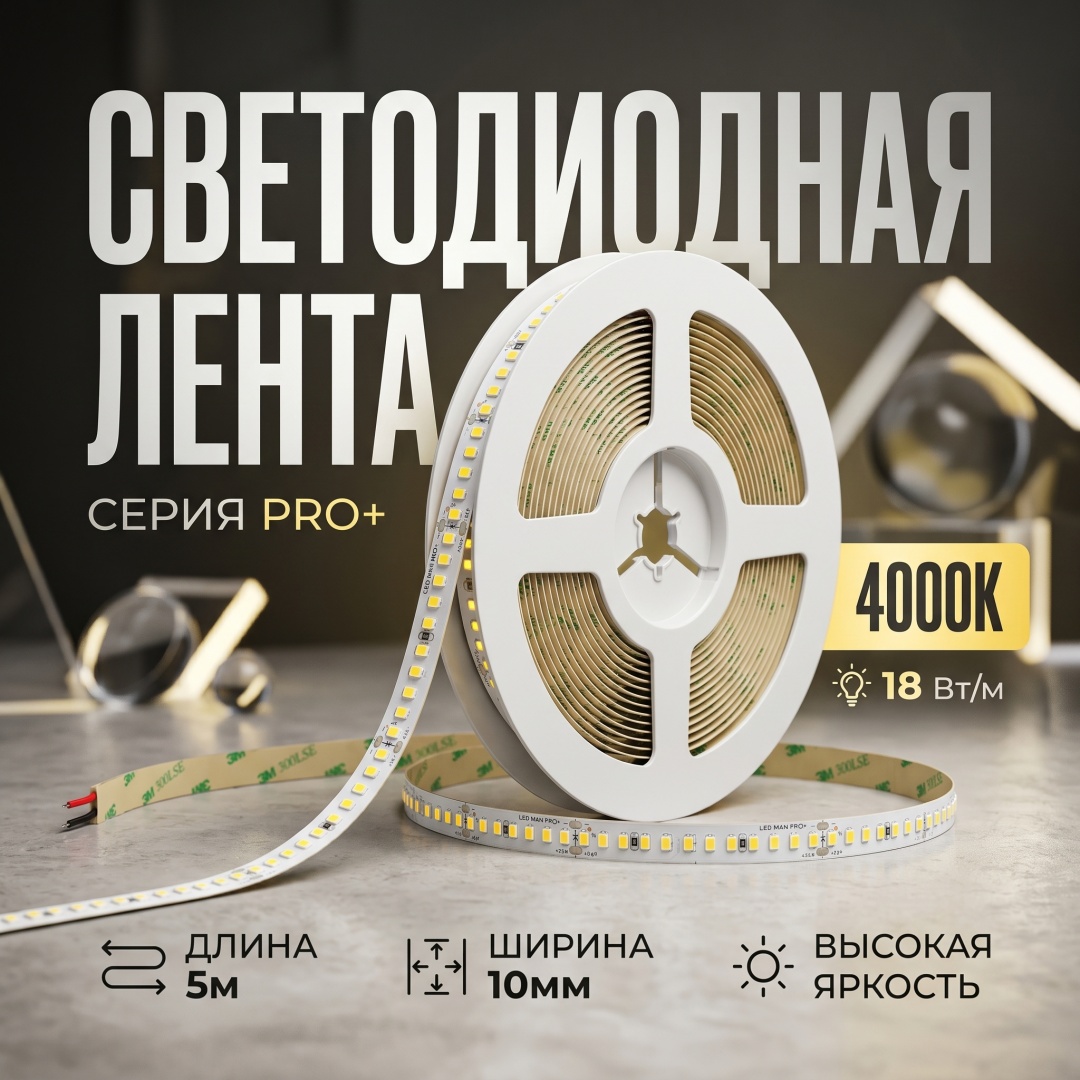Светодиодная лента LED MAN нейтральный белый 5 м