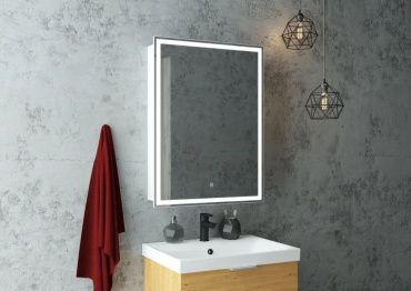 Шкаф зеркальный навесной Континент Allure, 60x15x80 см, белый