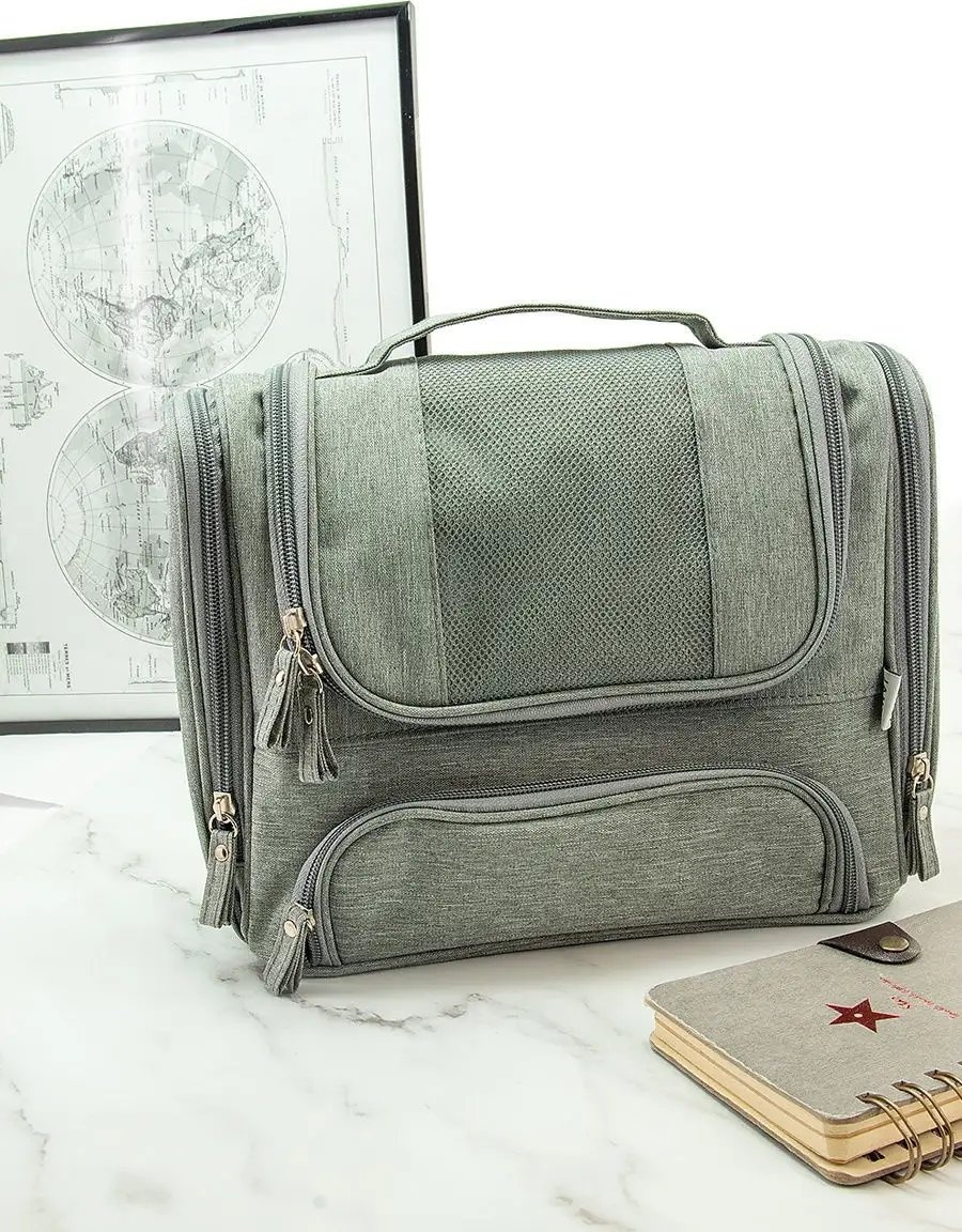 Косметичка полиэстер серый 22X28 см
