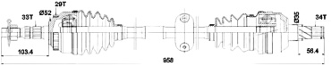 PATRON полуось PDS 0432