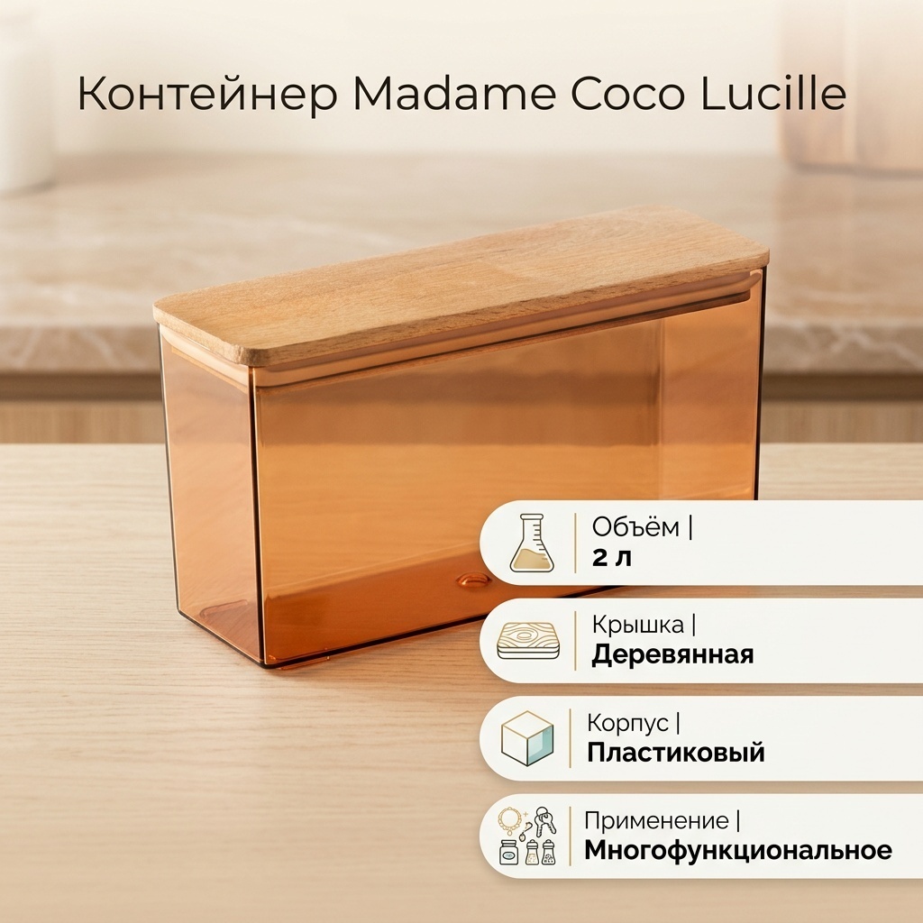 Madame Coco контейнер Lucille, пластик, дерево