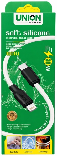 Кабель Union USB 2.0 (M), USB TypeC (M), 1 м, UC61 белый