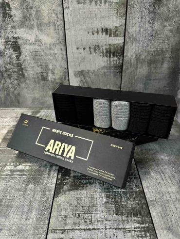Носки ARIYA 6 пар черный, серый, светло-серый 41-45
