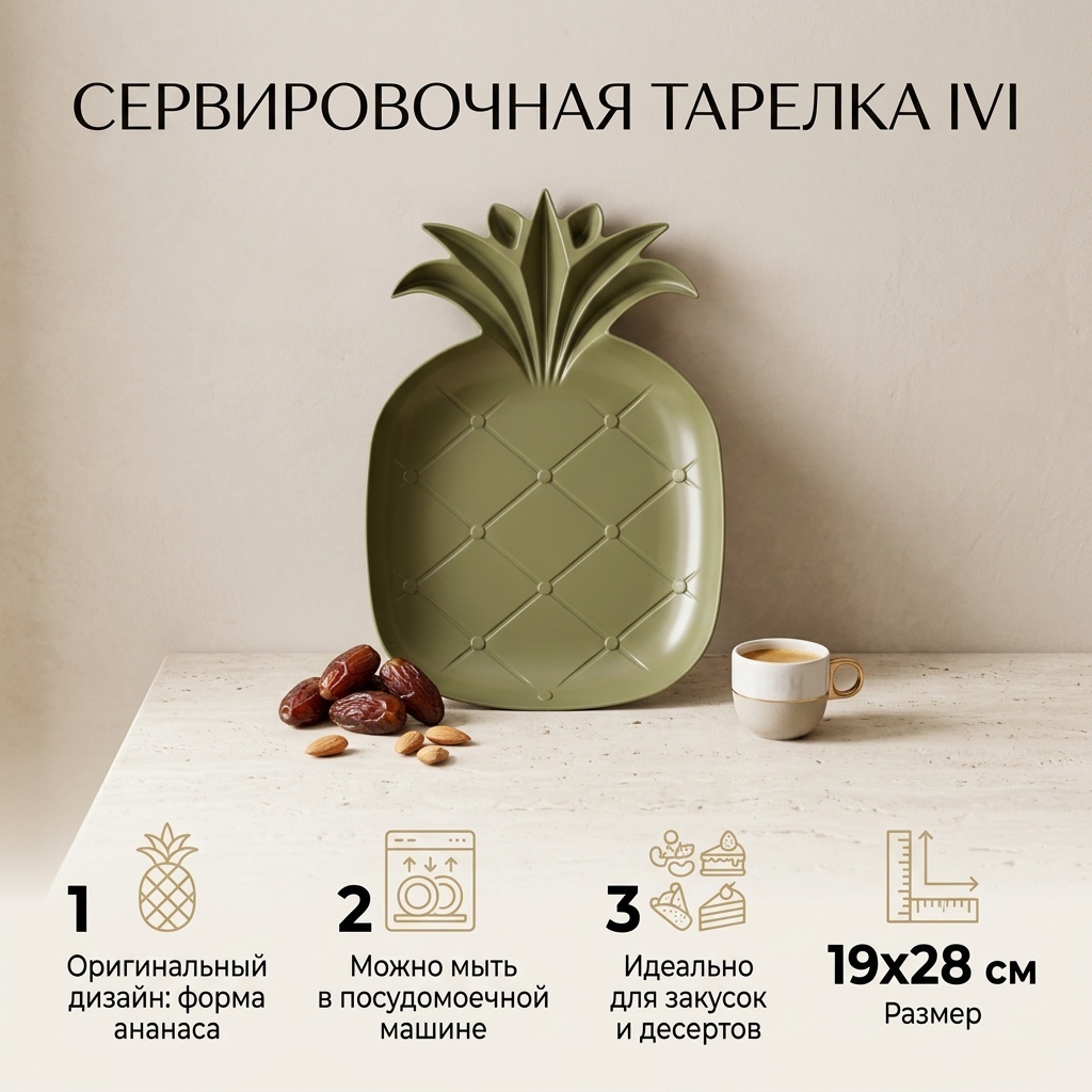 Тарелка IVI 19x28 см 1 шт, пластик