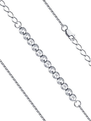Lucente Silver BRA-LU-925-3103122-21 длина 21 см, вес 2.45 г серебро, плетение фантазийное