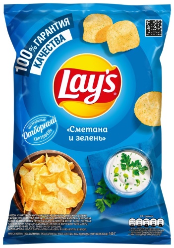 Чипсы Lay’s картофельные Сметана и зелень 140 г