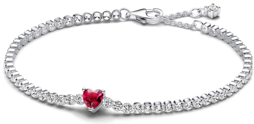 PANDORA теннисный «Сердце» 590041C02-18 длина 18 см, вес 2.9 г серебро, плетение отсутствует