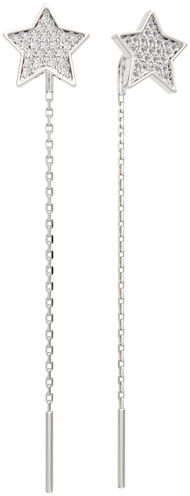 Серьги-цепочки Lucente Silver EAR-LU-925-665542 вес 1.03 г серебро, фианит