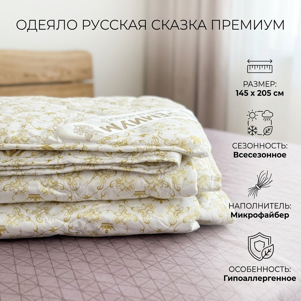 Одеяло Русская сказка RSOMFTV 145x205 всесезонное