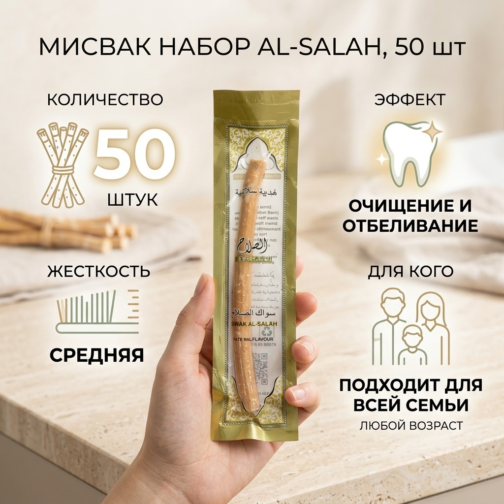 Мисвак набор по уходу за полостью рта средняя 50 шт