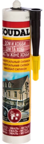 Герметик Soudal Силикон универсальный черный 280мл, цвет черный 280 мл