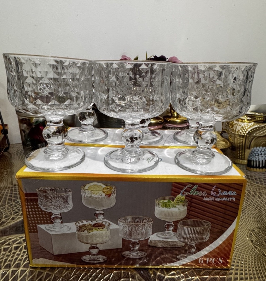 GLASS WARE креманка High quality круглая 6 шт, стекло