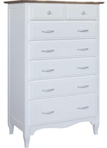 Комод Пинскдрев Кармен, 75x45x118 см, белый, мультиколор