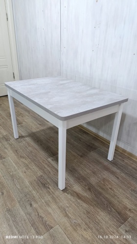 Обеденный стол Ideal TSEYU Leon, 120х80x77 см, ЛДСП, белый, асфальт