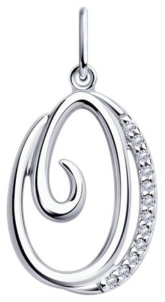 Подвеска Zlato 478СД94-130-01378-1С1 вес 1.2 г серебро, фианит