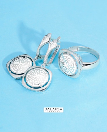 Balausa Jewelry E173(1) 19.5р вес 8.4 г серебро, фианит, эмаль