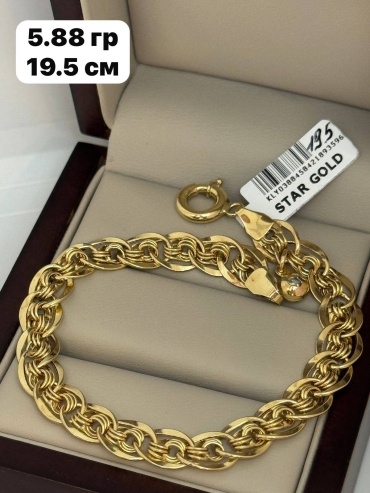 Sandu gold 4712536 длина 19.5 см, вес 5.88 г золото, плетение отсутствует