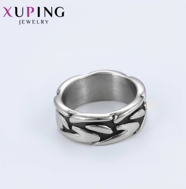 Кольцо Xuping Jewelry Xp bl 17.7 размер 17.5 титан, нержавеющая сталь, без вставок, серебристый, черный