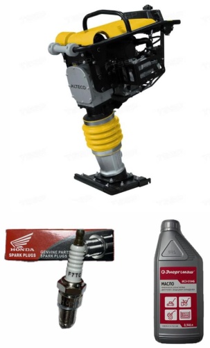 Вибротрамбовка ALTECO RM-80L+масло 4Т, свеча Honda F7TC, бензиновый двигатель