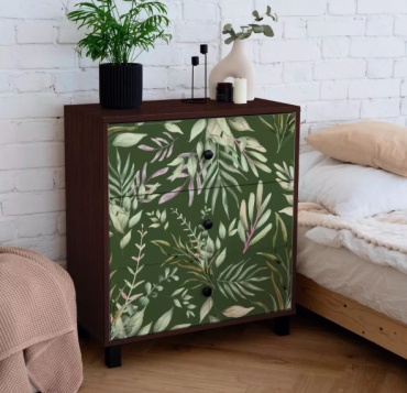 Комод Alubalu, 70x35.30x79 см, коричневый, зеленый
