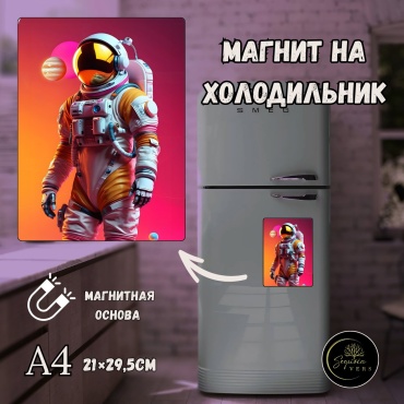Sequoia VERS магнит-сувенир Космос Астронавты Фотомагнит на холодильник 1 шт