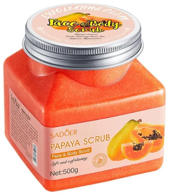 SADOER скраб Papaya Exfoliating and Cleansing Scrub Cream - Отшелушивающий крем-скраб с папайей для тела 500 г