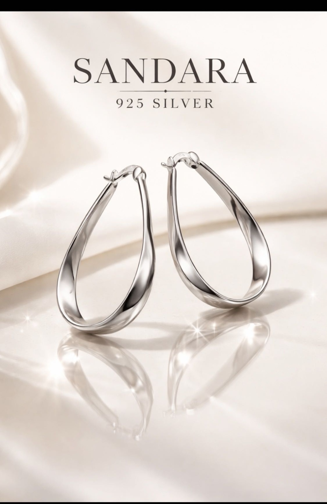 Серьги SANDARA silver Серебряные серьги , Конго - капли, стильный дизайн — серьги для женщин вес 6.4 г серебро, без вставок