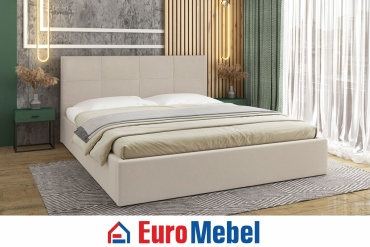 Кровать Euromebel СВ 4, 00066801 двуспальная, 160x200 см (без матраса, без подъёмного механизма) бежевый