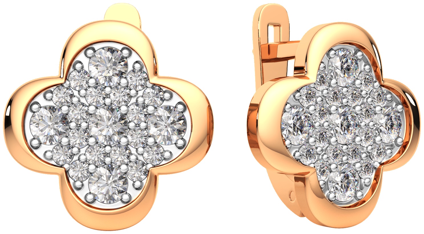 Серьги Lucente EAR-LU-585-536301 вес 2.82 г золото, фианит