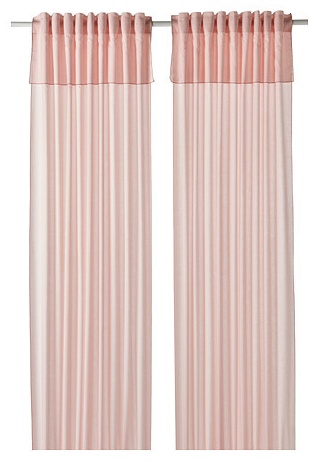Комплект IKEA 145x250 см 2 шт, хлопок, розовый
