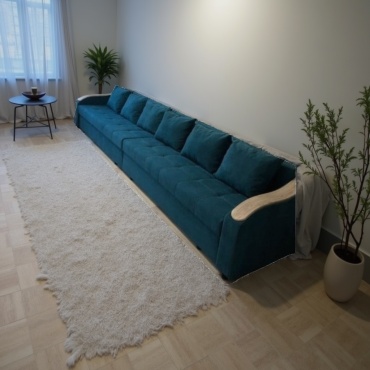 Диван Divan Kosta 015 , 400х85 см, обивка флок, зеленый