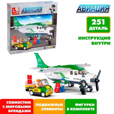 Конструктор SLUBAN Конструктор «Транспортный самолёт», 251 деталь 716158, деталей 251 шт