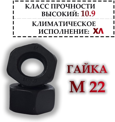 ММК-МЕТИЗ шестигранная M22 2 шт