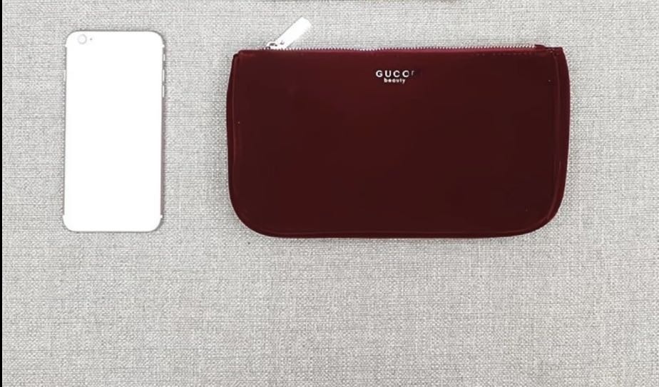 Gucoo Beauty косметичка текстиль, велюр бордовый 14.5X25 см