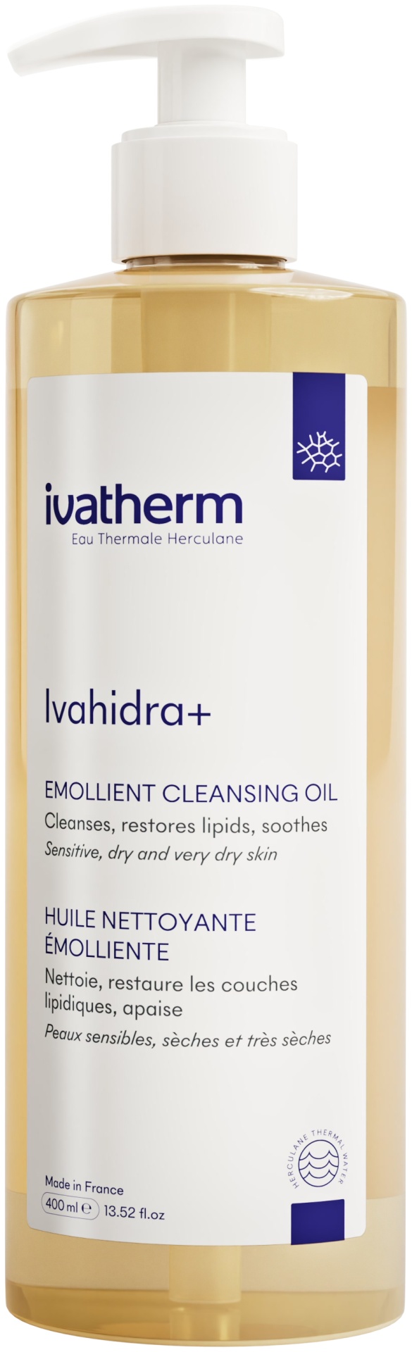 Ivatherm Ivahidra+ для сухой и очень сухой кожи склонной к атопии очищающие масло 400 мл