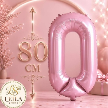 Воздушный шар Leila Shine Цифра 0. 1 шт, розовый