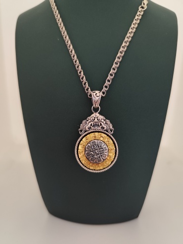 Колье ZG Brand AMULET длина 50 см вес 32.55 г серебро, золото, без вставок