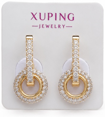 Серьги Xuping медицинское золото, стразы