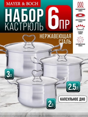 Набор кастрюль 29353wb 6, 16, 46 в 1