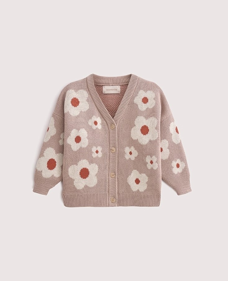 Кардиган Loomknits белый, красный, розовый