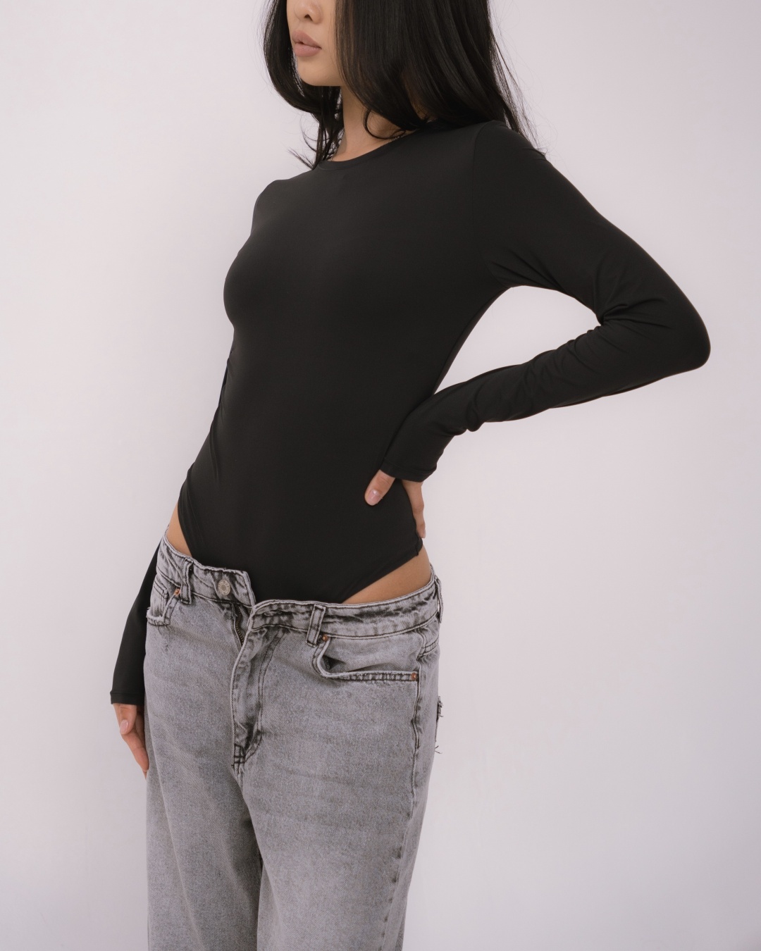 Боди-лонгслив Vivien Wear черный