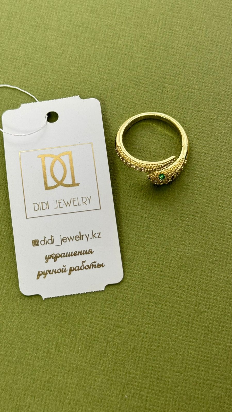 Кольцо DiDi Jewelry размер регулируемый титан, цирконий