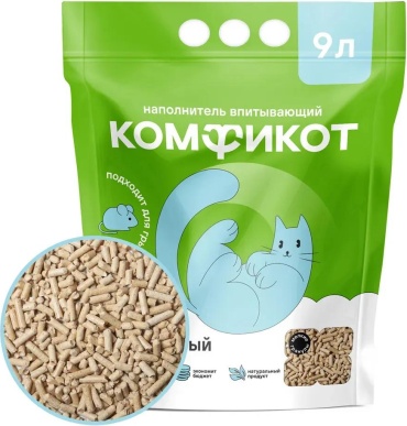 Комфикот древесный впитывающий 9 л
