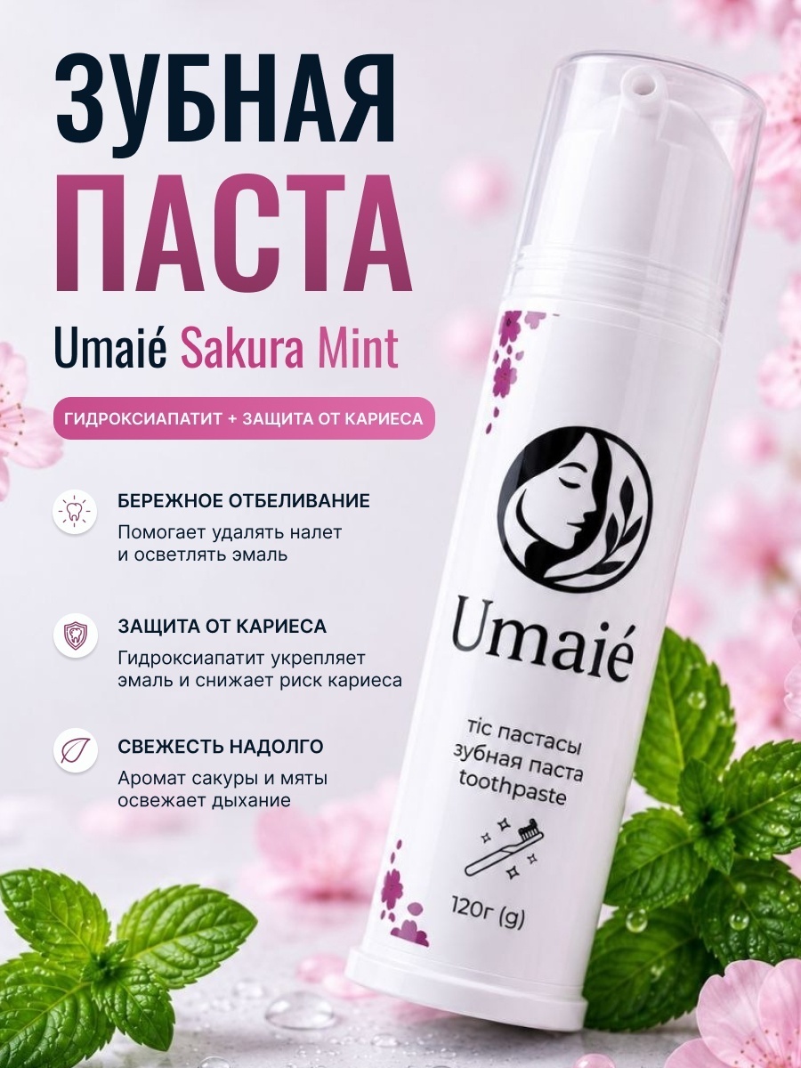 Umaie зубная паста Sakura Mint 120 г